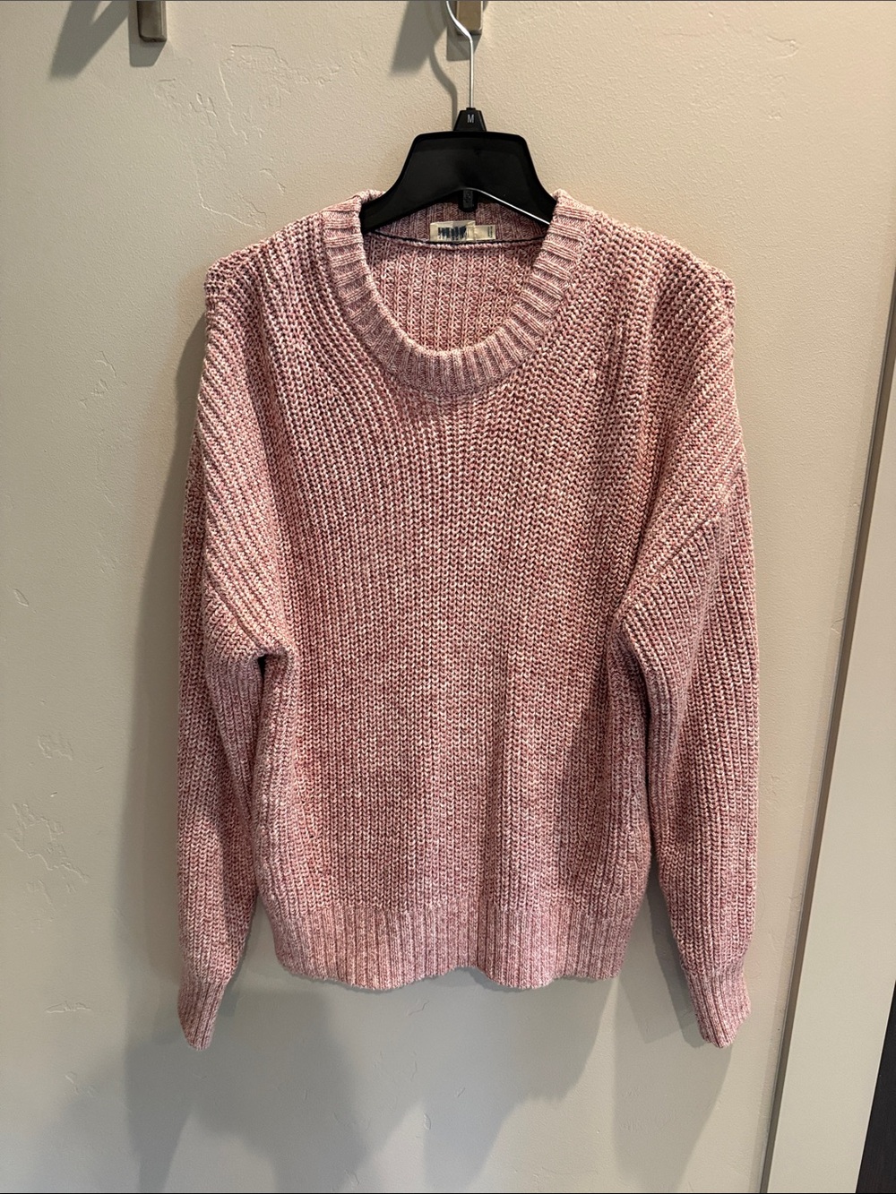 Faherty Blush Pink Chunky Crewneck Sweater